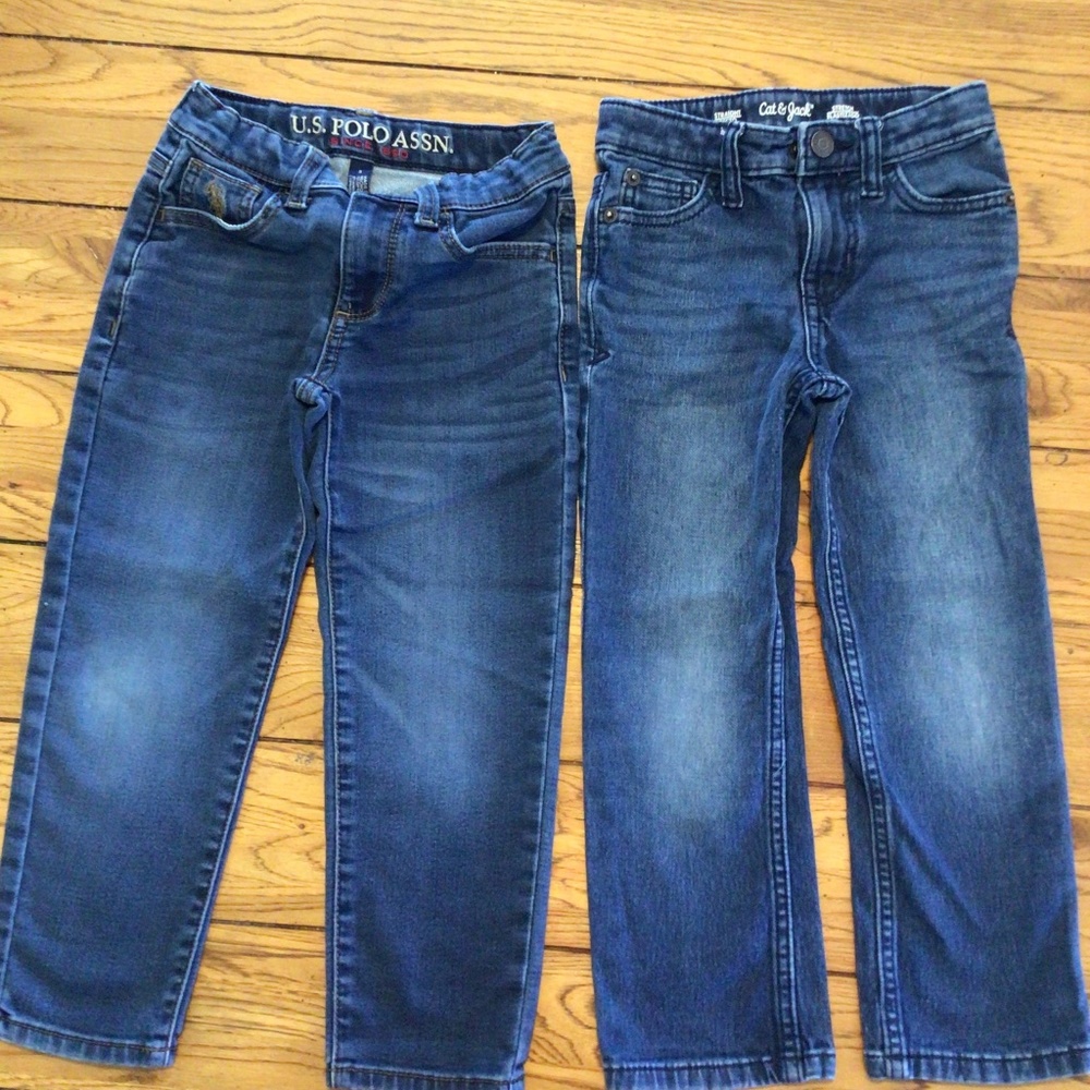 BOYS TWO BUNDLE JEANS-BOTH SIZE 5 — 1 U.S. POLO ASSN. / 1 CAT&JACK STRAIGHT LEG